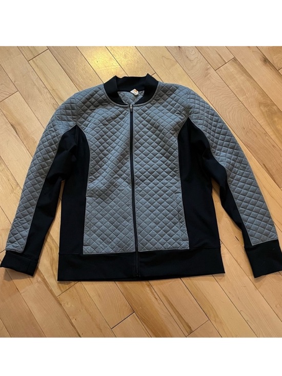 Lucy Jackets & Blazers - Lucy Gray and Black Quilted Athletic Jacket size medium zip front